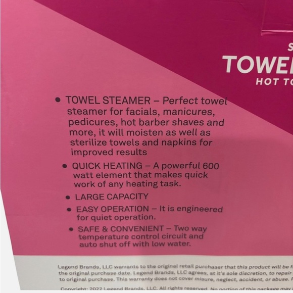 Towel Steamer-Hot Warmer 600W Tabletop Moist Heater 18Towels 30Min Auto Shut Off - Picture 4 of 4